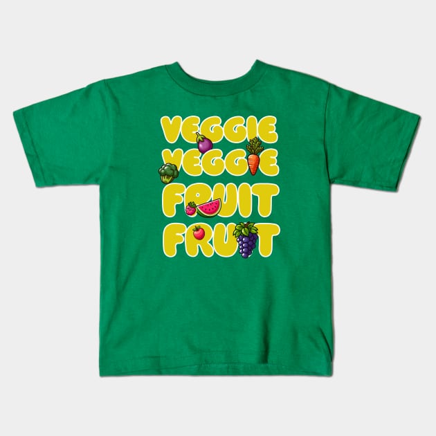 Veggie Veggie Fruit Fruit V2 Kids T-Shirt by PopCultureShirts